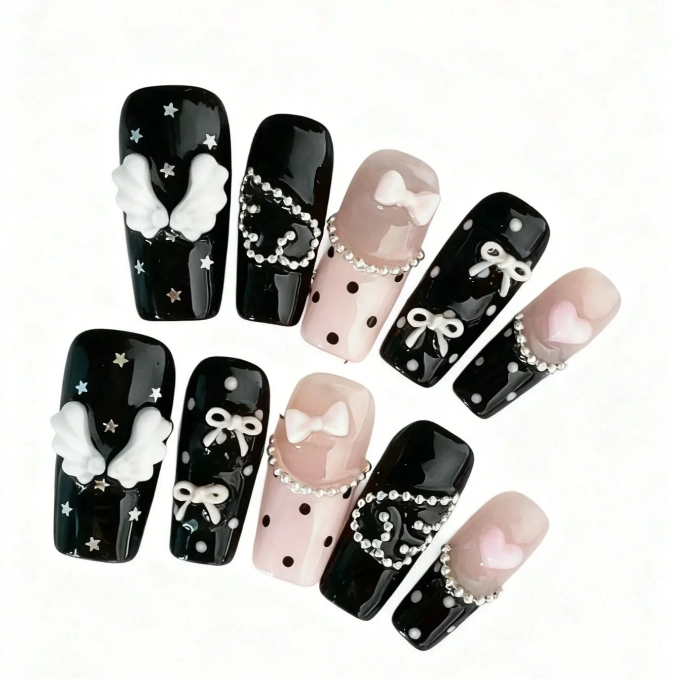 10 pieces of hand-pressed coffin-shaped nails