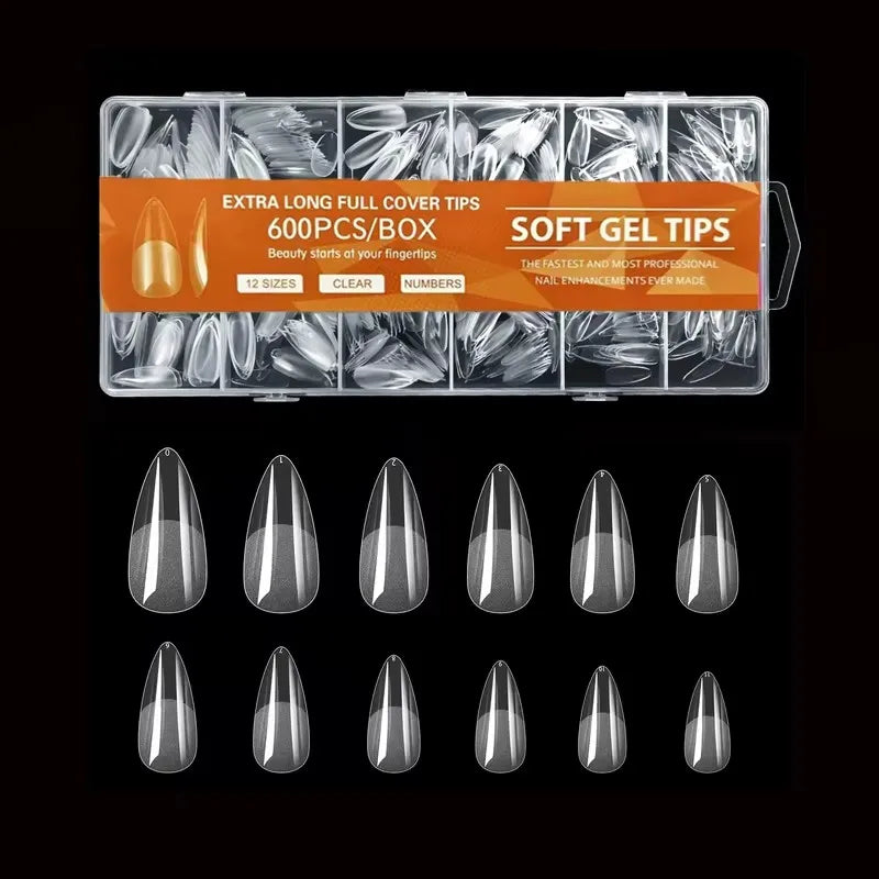 600 Almond-Shaped Nail Tips
