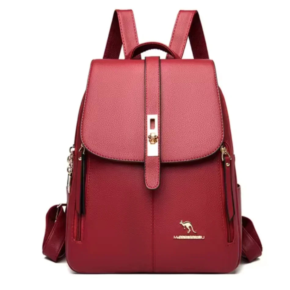 Women Large Capacity Backpack High Quality Leather Vintage Bags