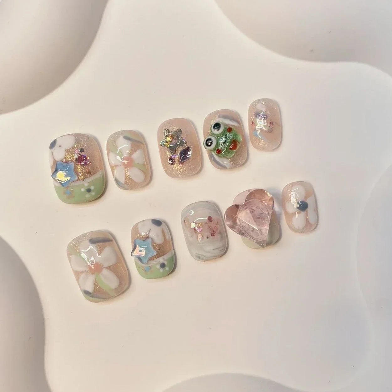 10Pcs Cute Handmade Press on Nails