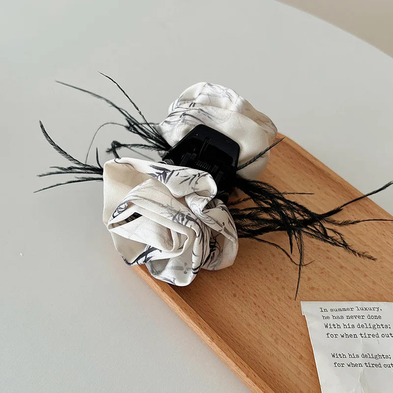 Ladies' Hair Claw Clips Featuring Chinese-style High-quality Versatile Hair Accessories For Girl Ribbons Bows Elegant Gentle