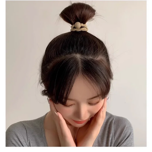 10PCS Headband Leather Band Female High Ponytail Holster