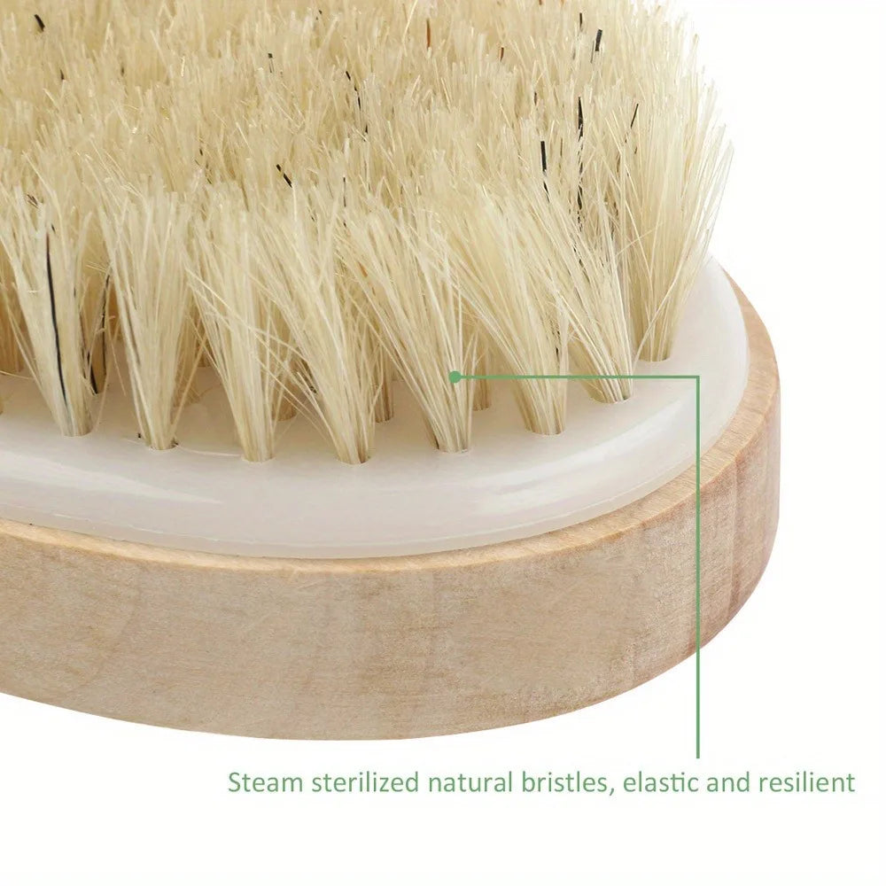 Natural Bristle Body SPA Brush for Wet and Dry Skin
