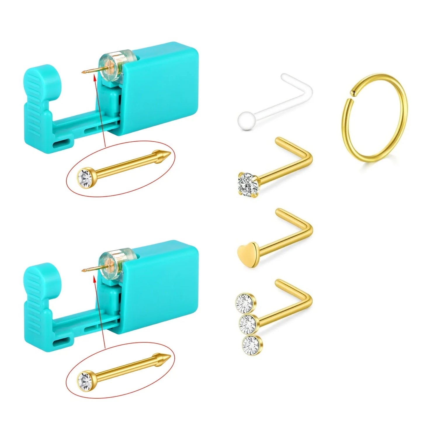 7pcs Nose Piercing Kit Nose Ring Piercing Kit, Nose Piercing Kit
