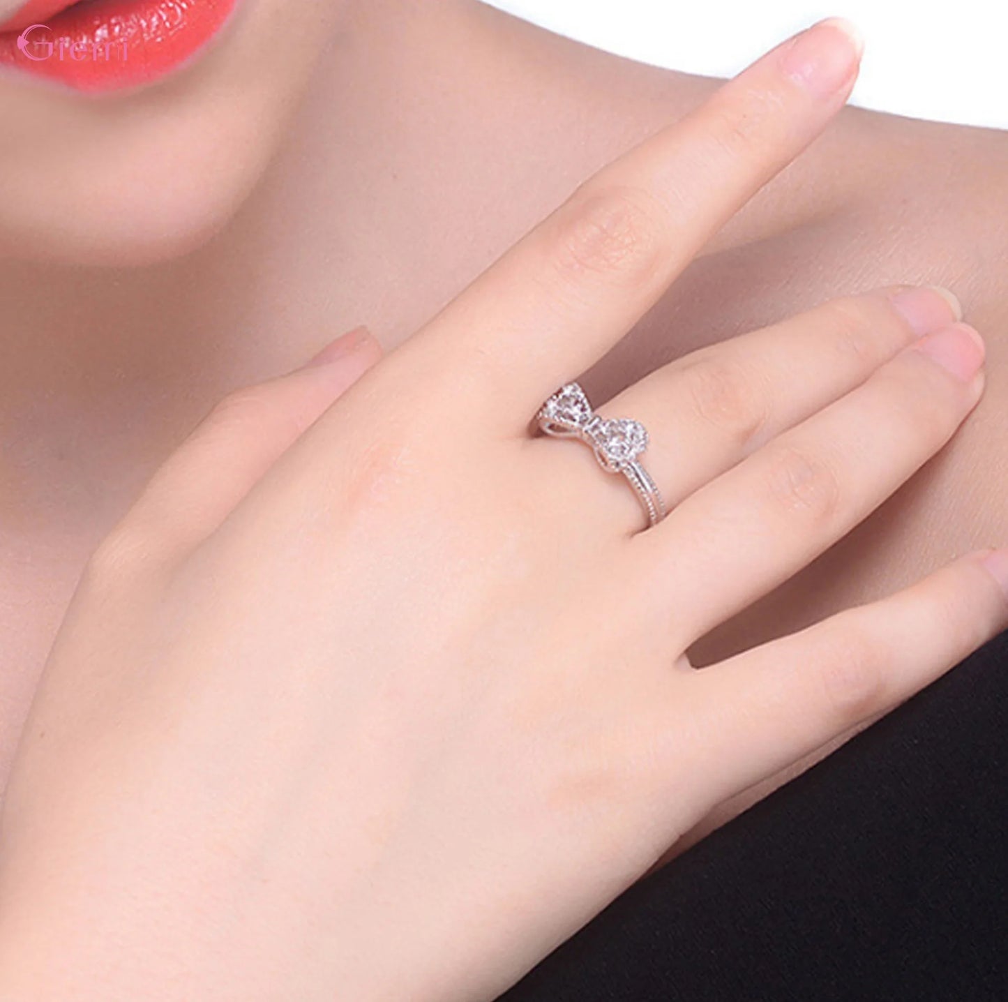 925 Sterling Silver Bowknot Bow Knot Ring