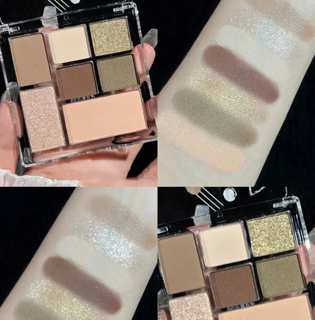 New 7 Colors Sweet Cool Smoked Eyeshadow Palette Pink-black Hot Girl Glitter Pearly Shadow Eyes Korean Makeup Pallet Cosmetics