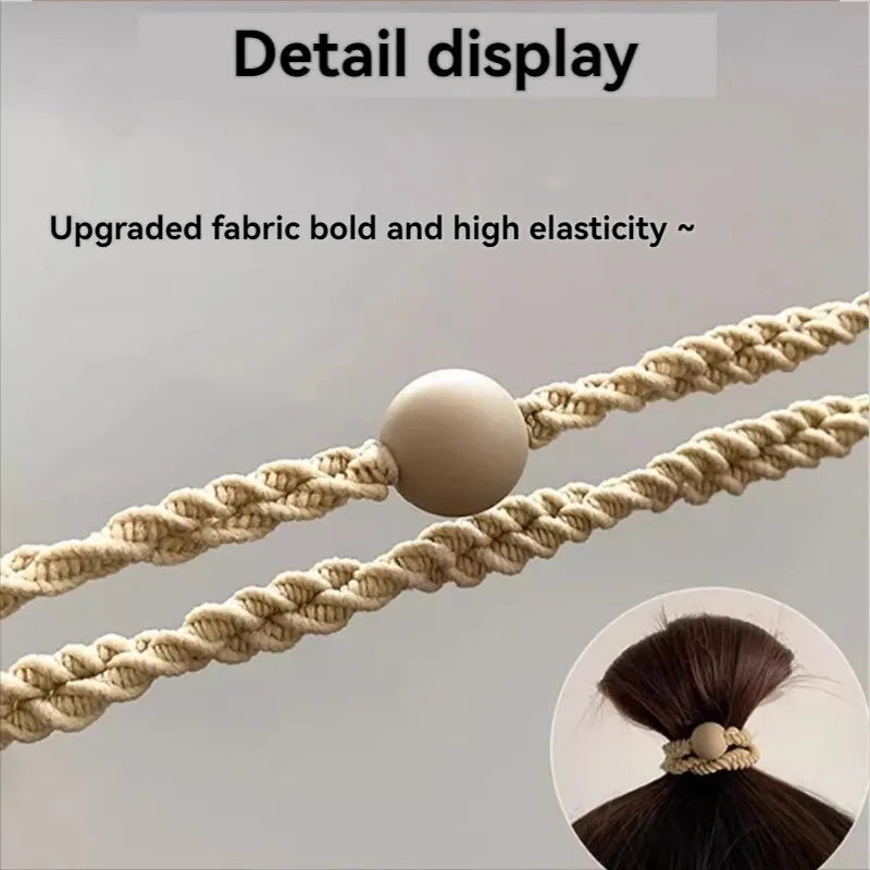 10PCS Headband Leather Band Female High Ponytail Holster