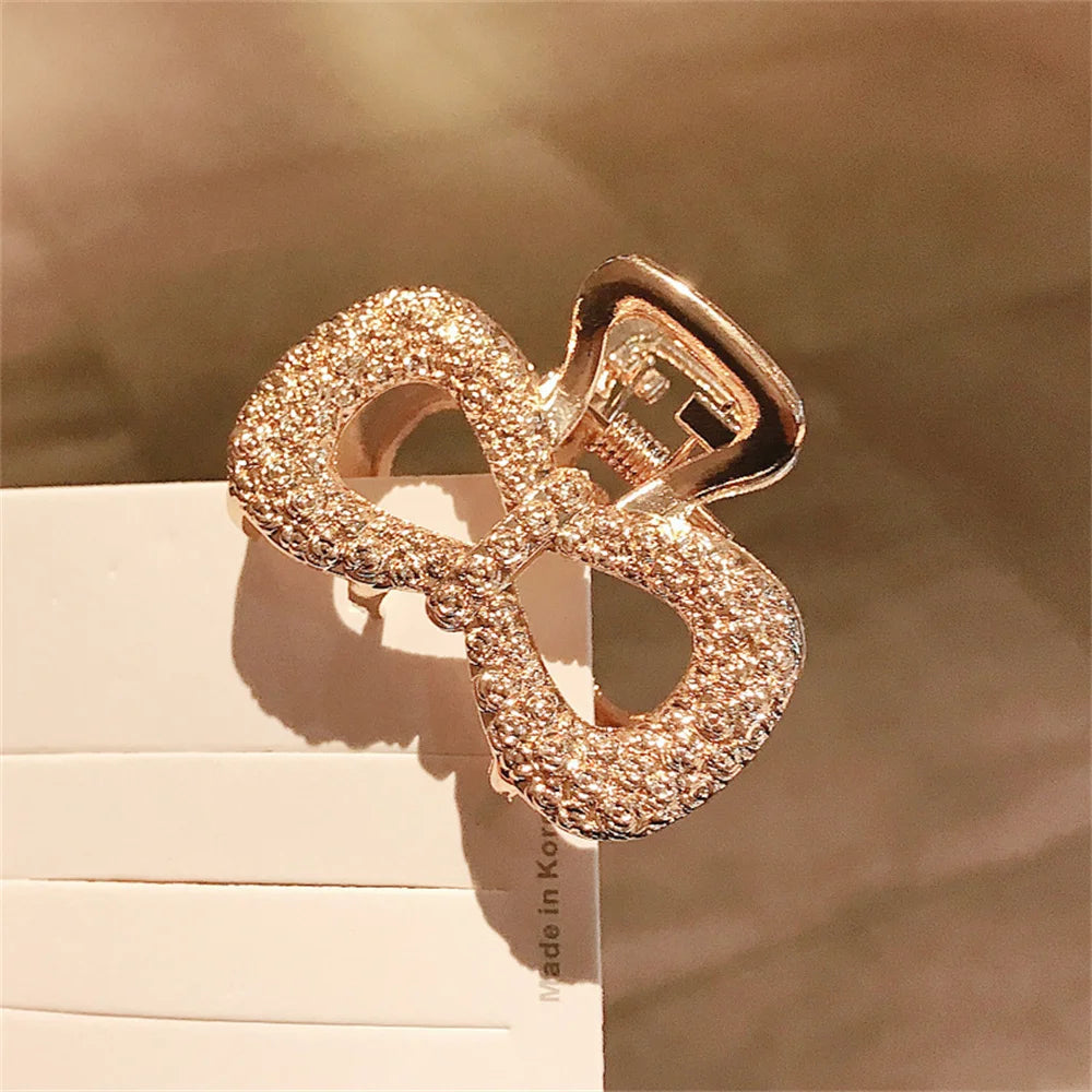 Fashion Crystal Hair Claw Clips Metal Small Claw Clip for Thin Thick Curly Hair Strong Hold Nonslip Hairpin For Women