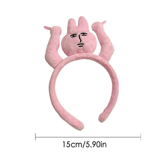 1-3PCS Headbands New Pink Bunny Hair Band Quirky Fun Plush Headband