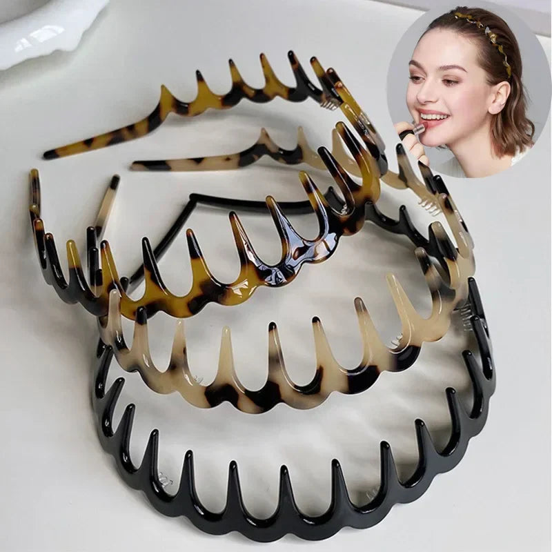 Wave Headbands for Women Fashion Acetate Toothed