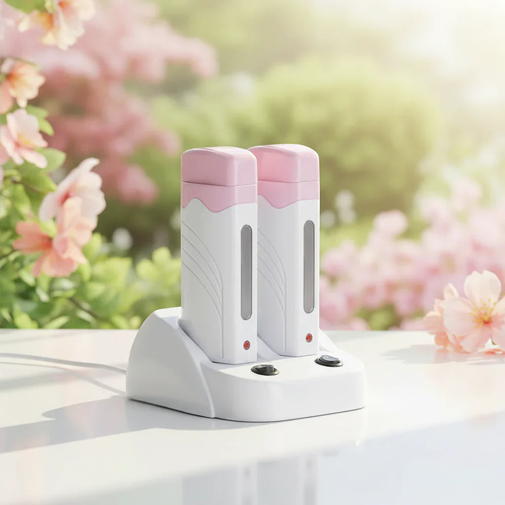 40W Dual Rolling Wax Heater in Purple-White with dual heating chambers