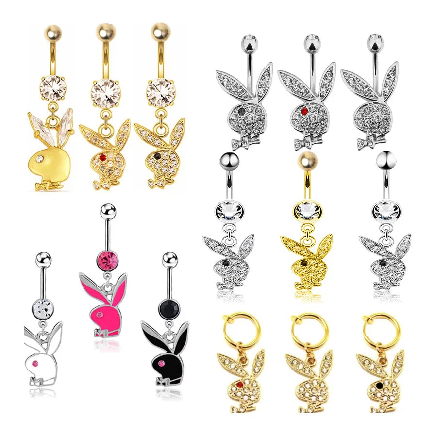 Bunny Charm Belly Button Navel Ring in multiple styles