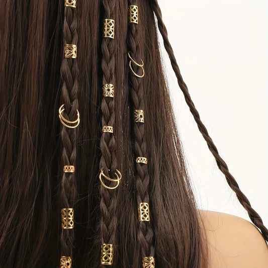 80pcs Dreadlock Hair Beads stylish alloy loc accessories in Silver and Gold