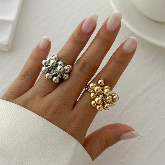 IngeSight.Z Creative Design CCB Small Ball Ring in Silver and Gold