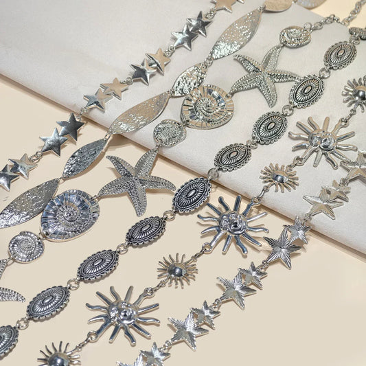 Designer Bohemian Silver Waist Chain Belt for Women in 7 styles