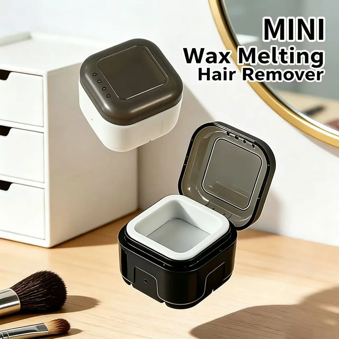 Portable Mini Wax Heater for Hair Removal in Black with Type-C USB connection