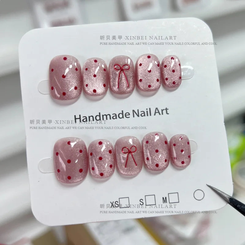 10pcs/set Handmade Dreamy Blue Press-On Nails