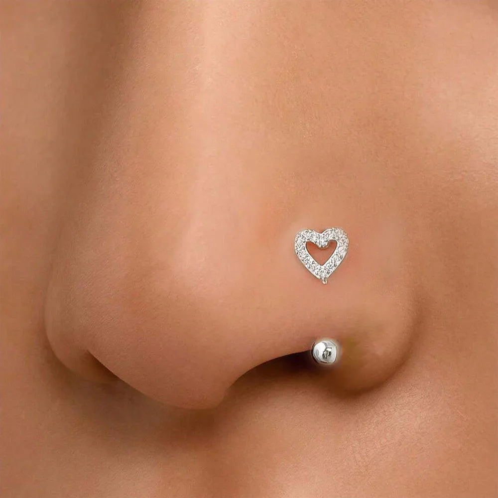 1Pc Simple Flower-Shaped Nose Ring,14K Gold Plated Stainless Steel