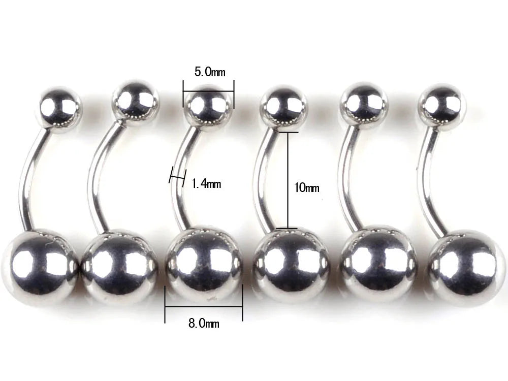 10Pcs/Lot Belly Button Rings Crystal Surgical Steel