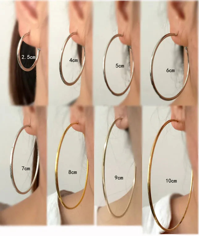 Fashion Jewelry Round Big Hoop Earrings
