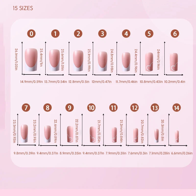 120pcs Medium Square French Press on Nail Brown Pink Base Colors Matte Fake Gel Nail Tips Fit Woman Girls Acrylic False Nails