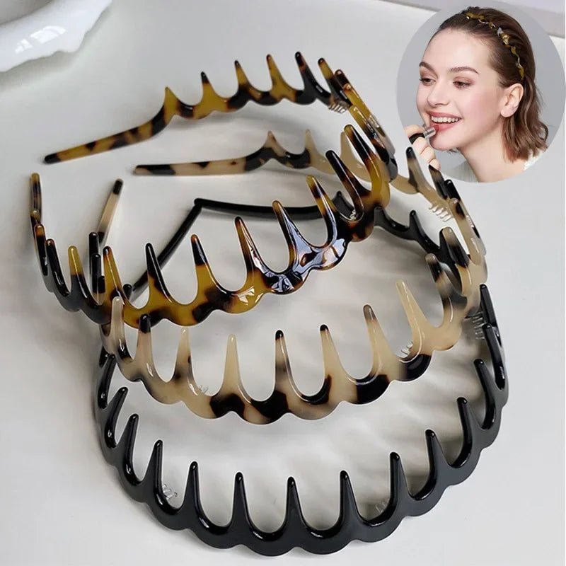 Wave Headbands for Women Fashion Acetate Toothed