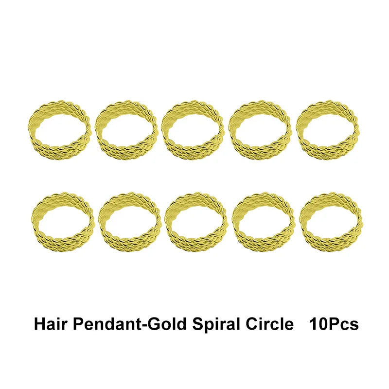 10-50Pcs 10-16mm Hair Rings Metal African Braid Dreadlocks Bead Hair