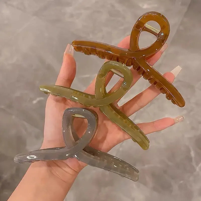 13cm Large Hair Claw Clip for Women Fashion Acrylic Summer Hairpin Elegant Hair Clips Girls Hair Accessories Shark Clip