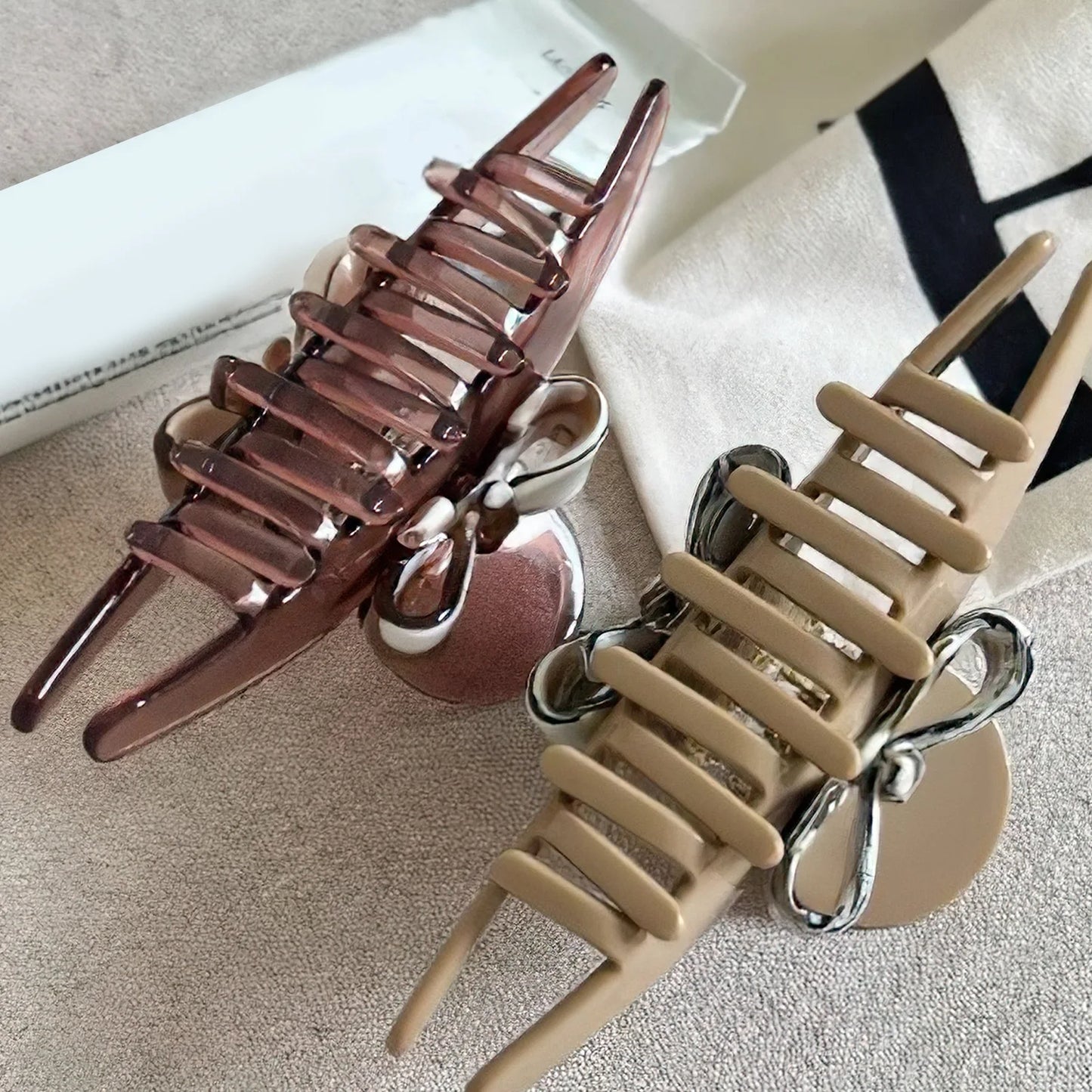 Elegant Bowknot Claw Clip Simple Style Stable Grip Claw Clip Hair Pin Fork Sticks for Hair DIY Accessory Hair Styling