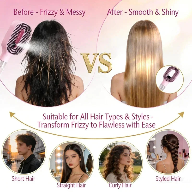 2in1 Sprayer Comb Detangling Scalp Massage Hairbrush with Spray Bottle
