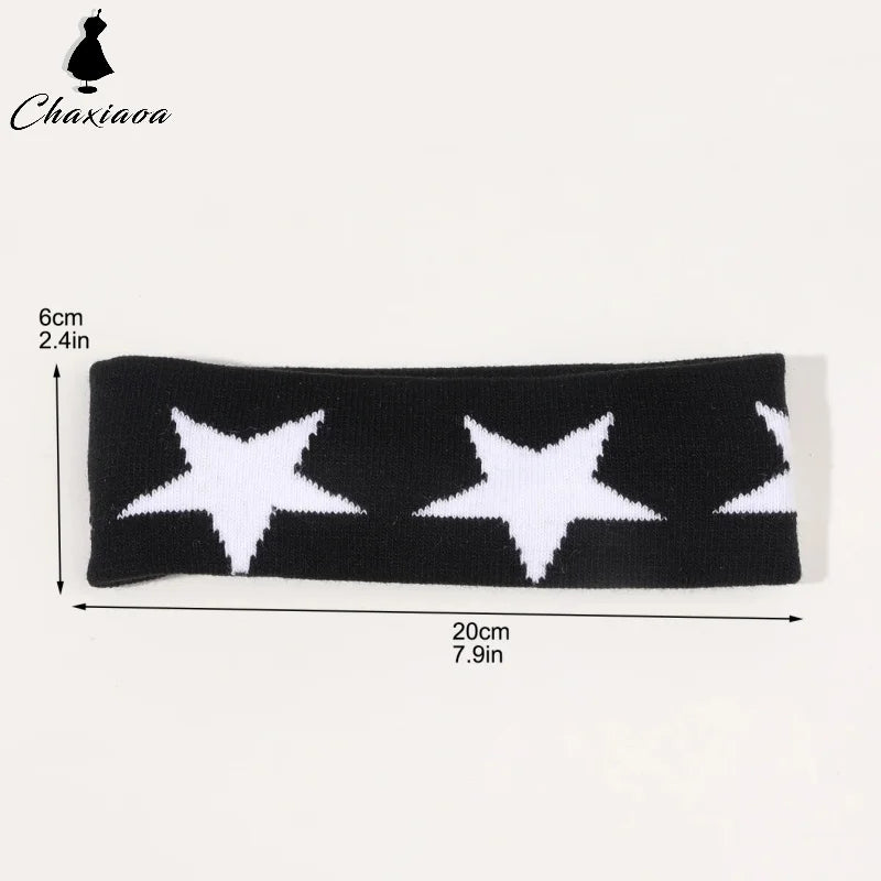 Star Embroidery Sports Headband for Running, Cycling, Yoga