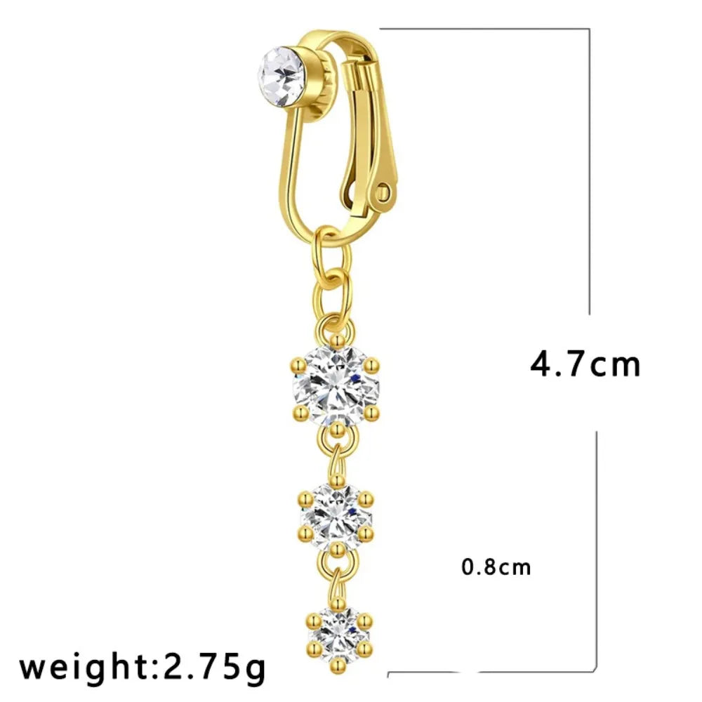 Clip on Belly Button Ring Butterfly