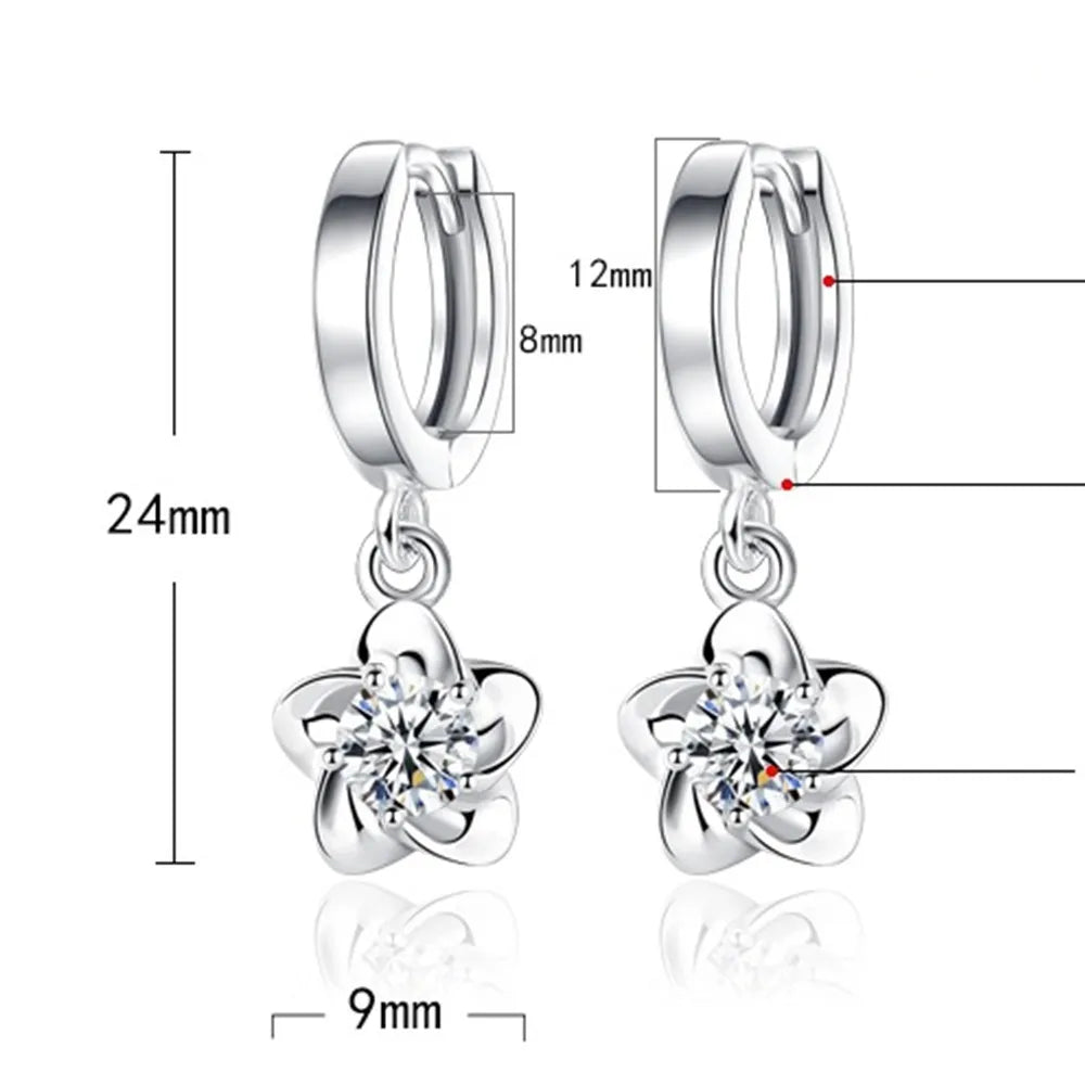 925 Sterling Silver Earrings Jewelry High Quality Retro