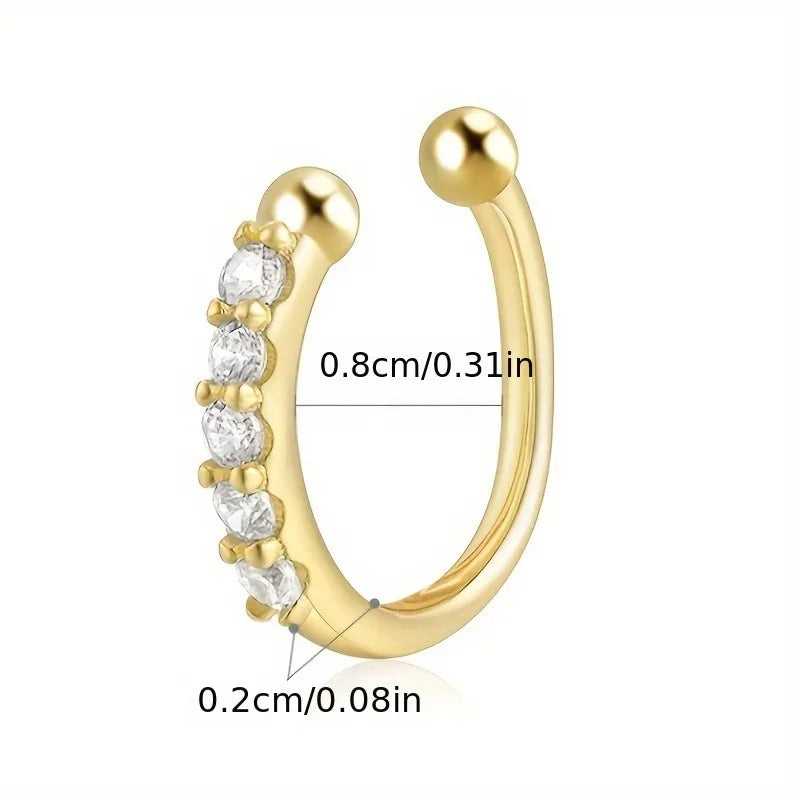 1pc Trendy Bohemian Summer Style False Nose Rings