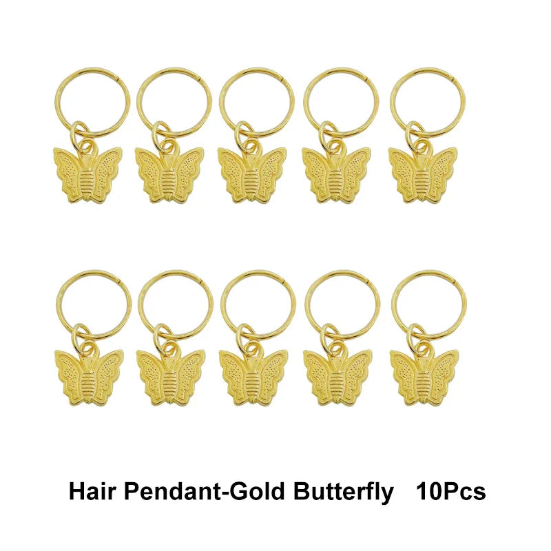 10-50Pcs 10-16mm Hair Rings Metal African Braid Dreadlocks Bead Hair