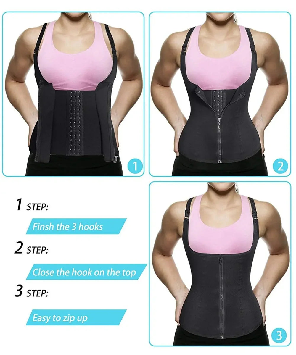 Zipper Waist Trainer Tank Top for Women