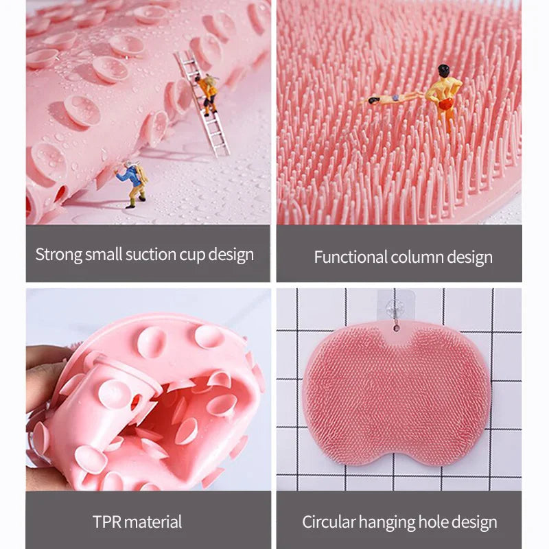Exfoliating Foot Brush and Back Scrubber Anti-Slip Suction Cup - Deep Cleansing and Exfoliating