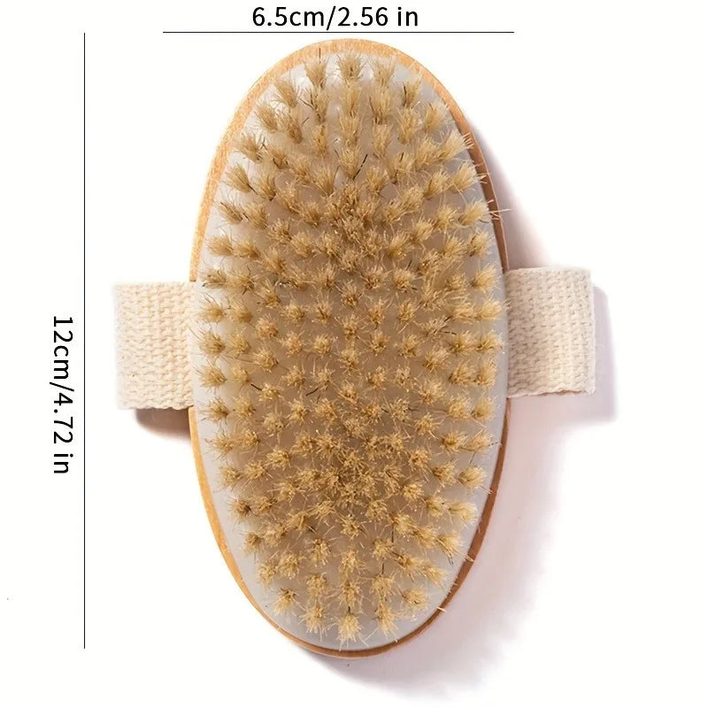 Natural Bristle Body SPA Brush for Wet and Dry Skin