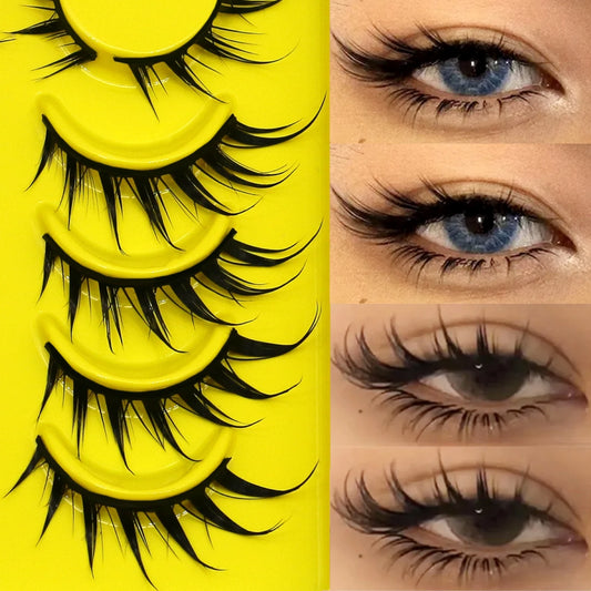 Lasvirey Cat Eye Lashes Manga Lashes Styles 3D Faux Mink Lashes