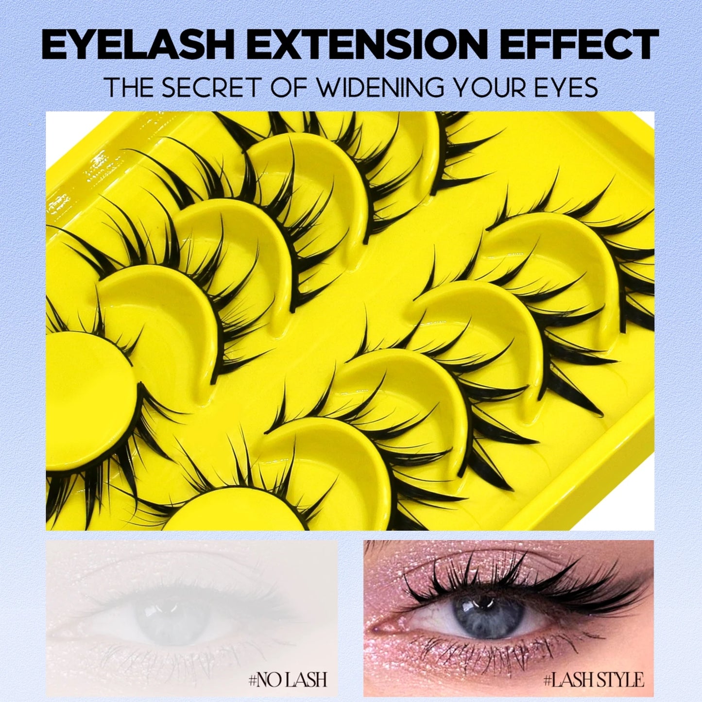 Lasvirey Cat Eye Lashes Manga Lashes Styles 3D Faux Mink Lashes