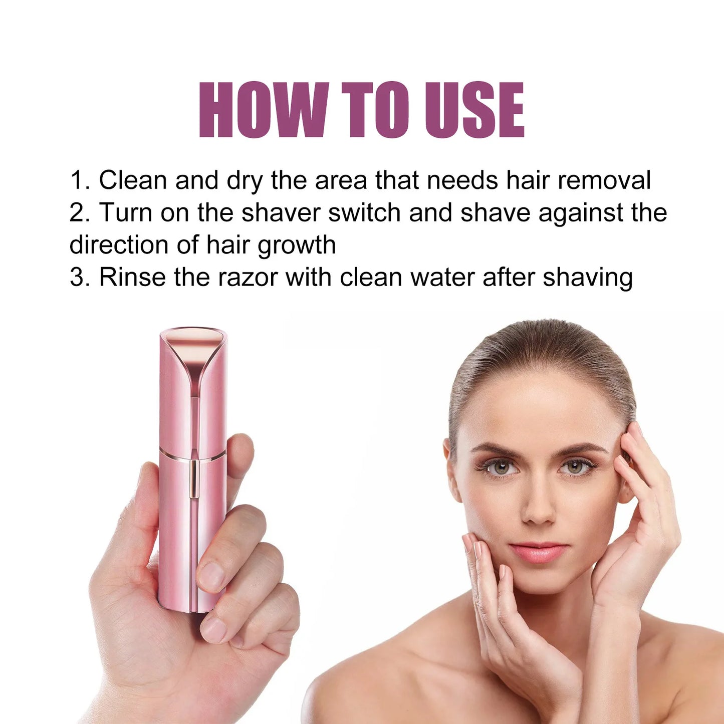 Lipstick Electric Facial Hair Remover – Portable
