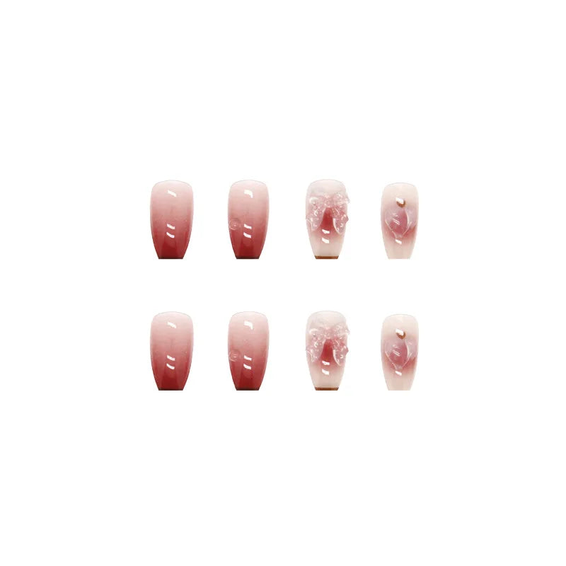24 pieces of short trapezoid press-on nails