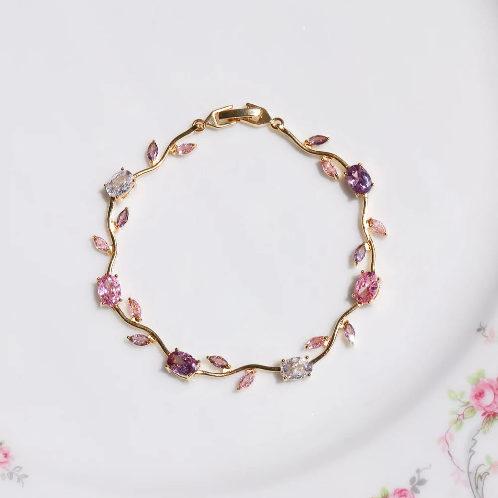 Luxury 16 Colors Sparkling Leaf Cubic Zirconia