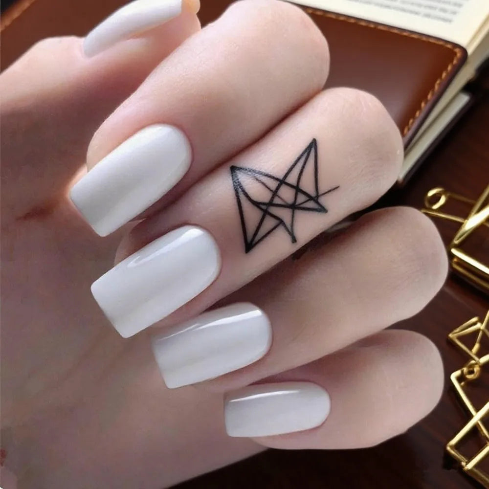 24 Pcs Navy Blue Acrylic Press On Nails