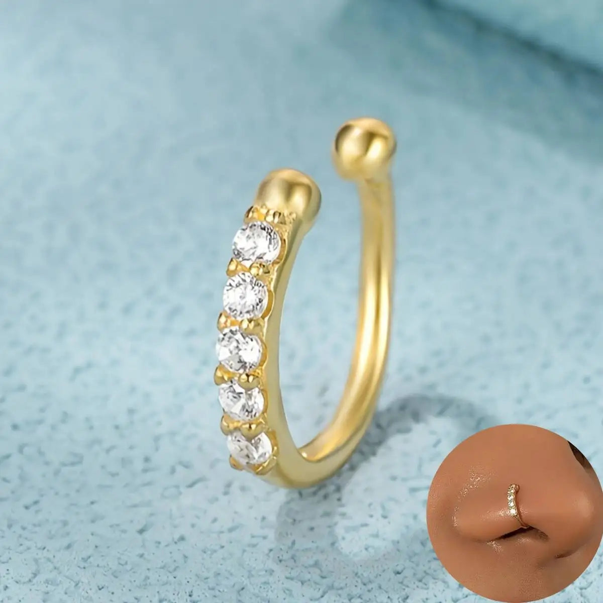 1pc Trendy Bohemian Summer Style False Nose Rings
