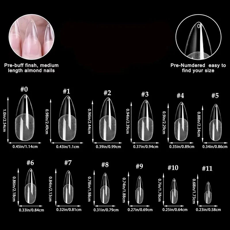 600 Almond-Shaped Nail Tips