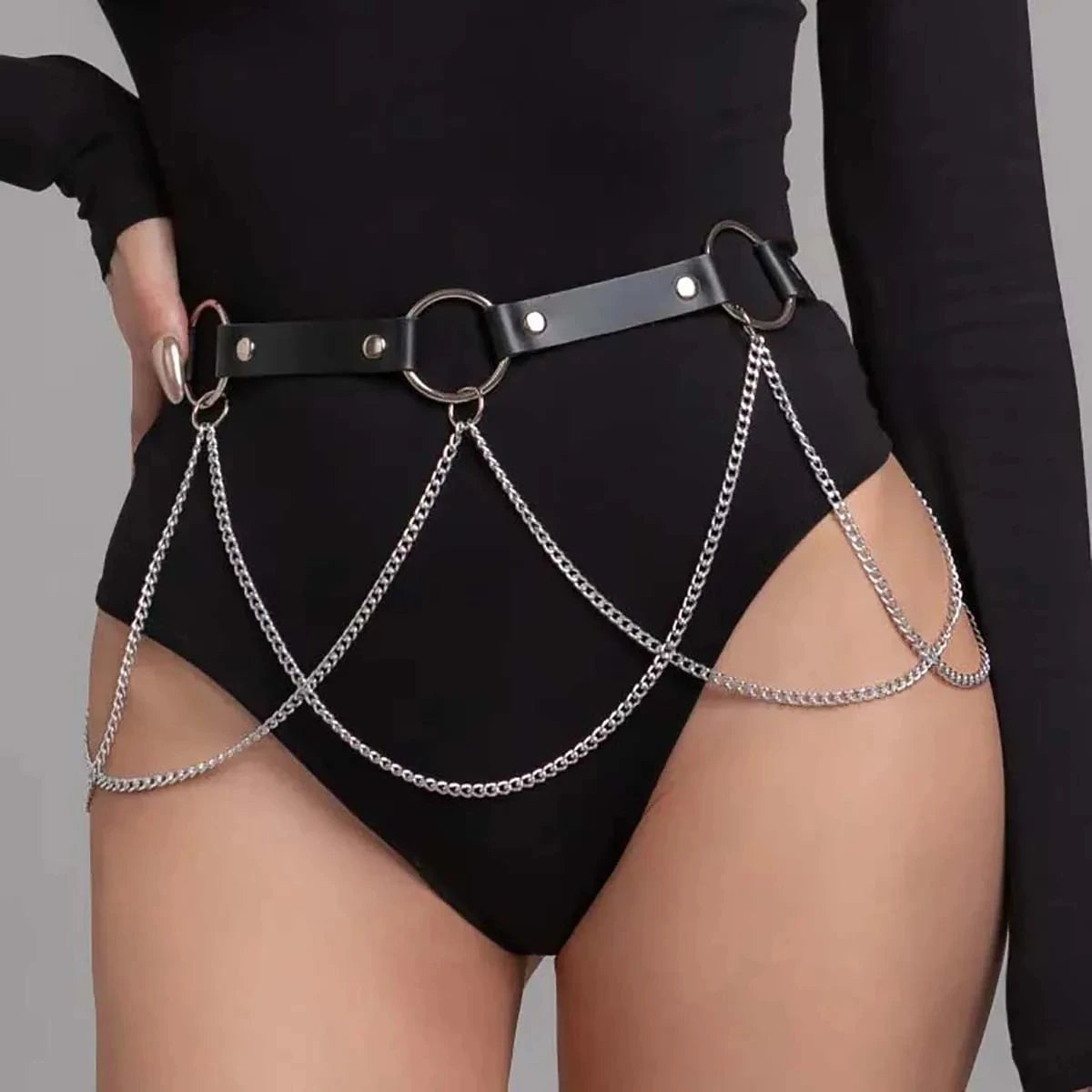 Women's Leather Harness Belt – Sexy Bodycon