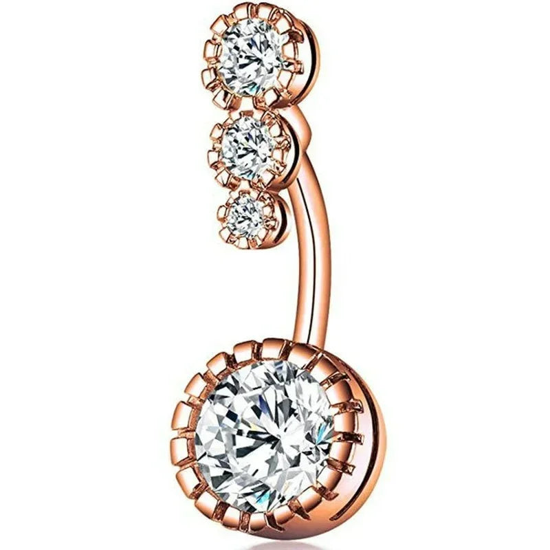 Zircon Crystal Belly Button Rings for Women