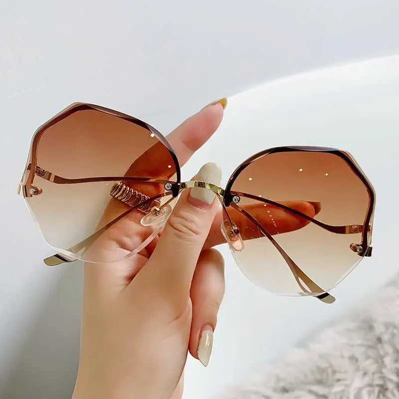 Rimless Vintage Sunglasses – Slim Frame Women