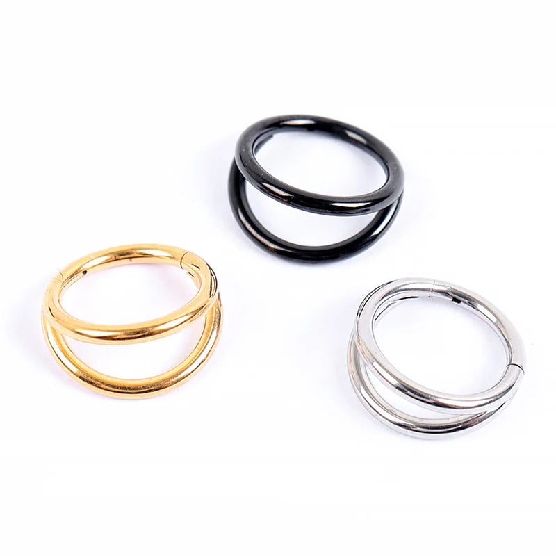 Nose Rings Hoops Double Septum Rings